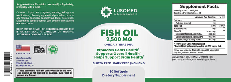 Omega 3 Fish Oil - 2500mg Lemon Flavor (temporary out of stock)